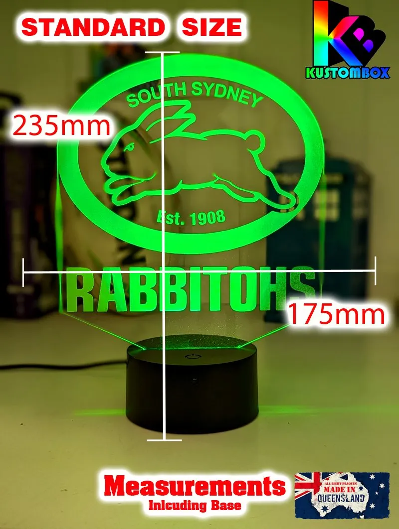 SOUTH SYDNEY RABBITOHS Rugby League Football Club LED Night Light