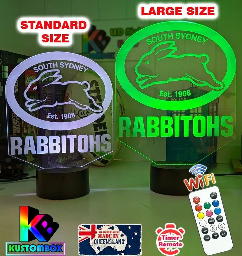 SOUTH SYDNEY RABBITOHS Rugby League Football Club LED Night Light