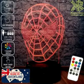 SPIDERMAN MASK 3D LED Night Light Bedroom Lamp