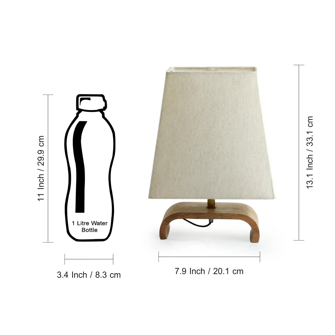 'Stacked Geometry' Decorative Wooden Table Lamp (13.1 Inches)