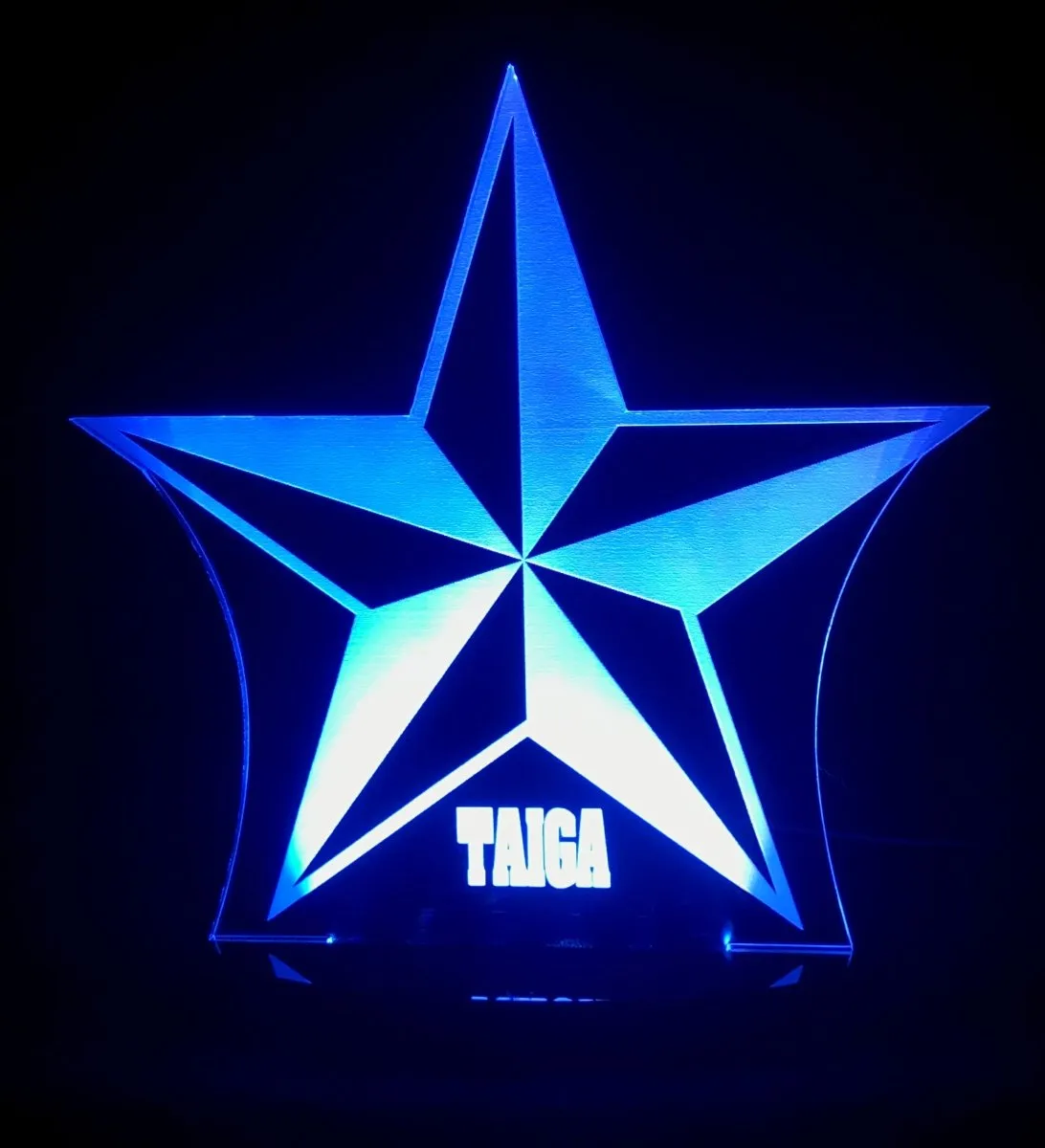 Star Shape Personalised Name 3D LED Night Light Lamp