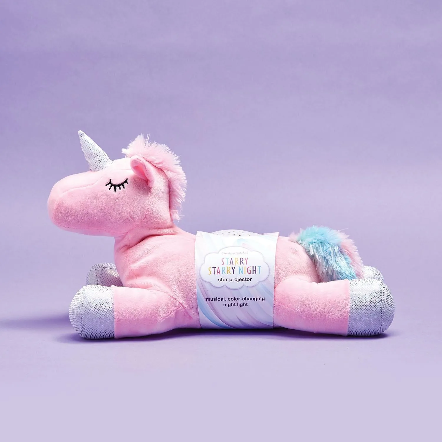 Starry Starry Night Star projector unicorn plush