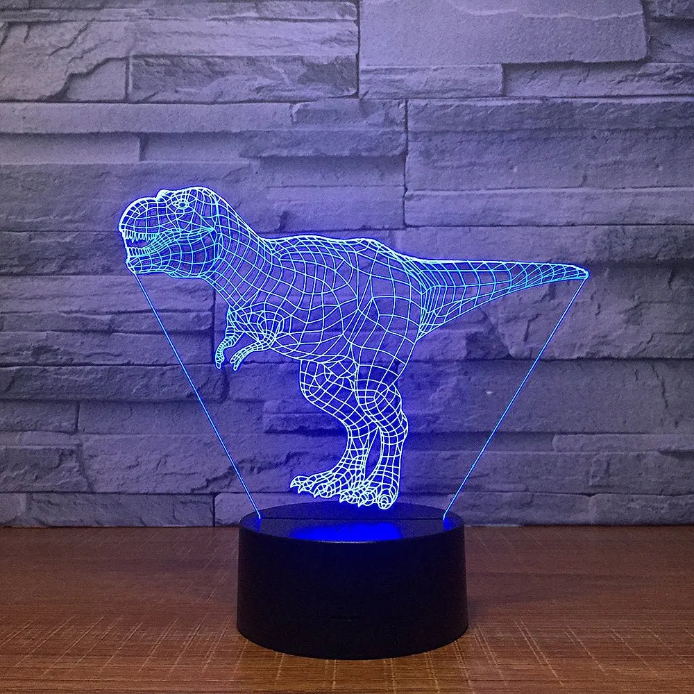 T REX Dinosaur Jurrasic Wire 3D LED Night Light Lamp