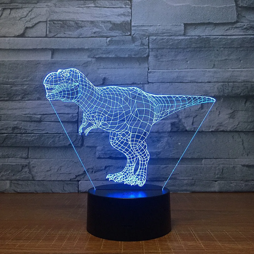 T REX Dinosaur Jurrasic Wire 3D LED Night Light Lamp