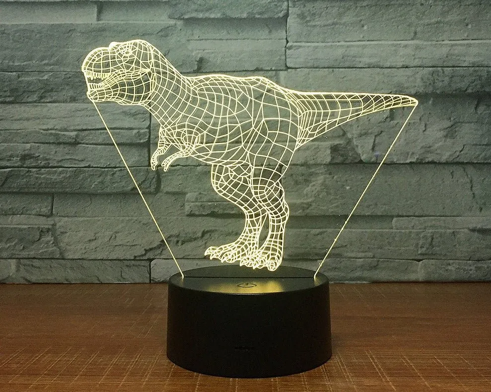 T REX Dinosaur Jurrasic Wire 3D LED Night Light Lamp