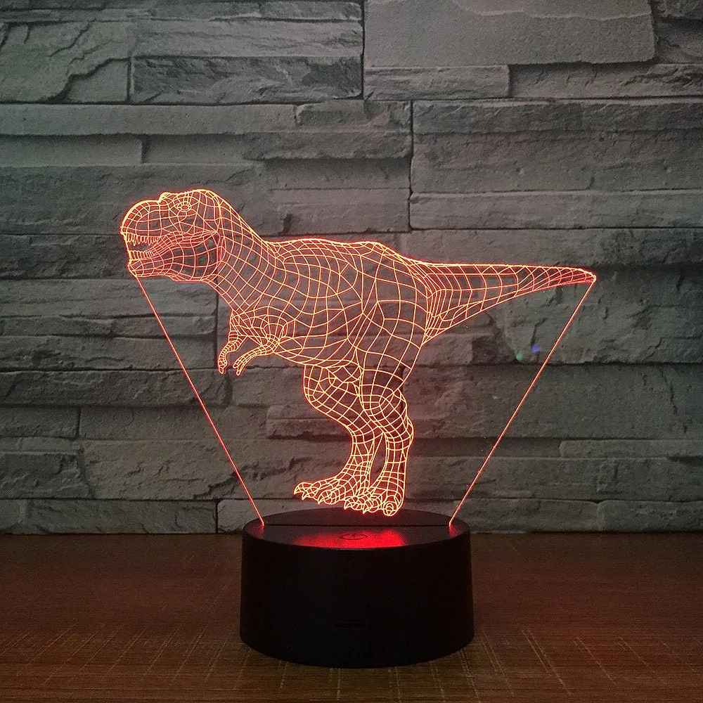 T REX Dinosaur Jurrasic Wire 3D LED Night Light Lamp