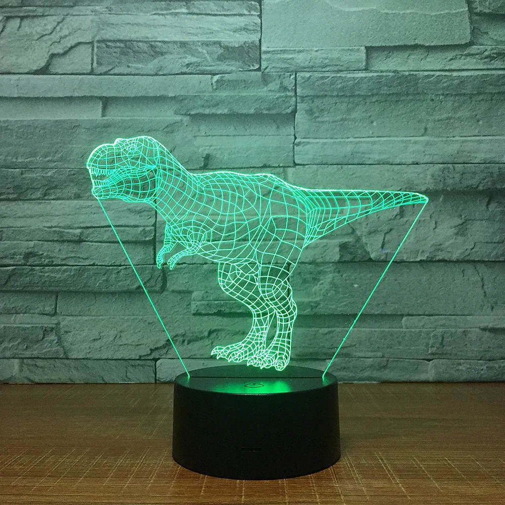 T REX Dinosaur Jurrasic Wire 3D LED Night Light Lamp