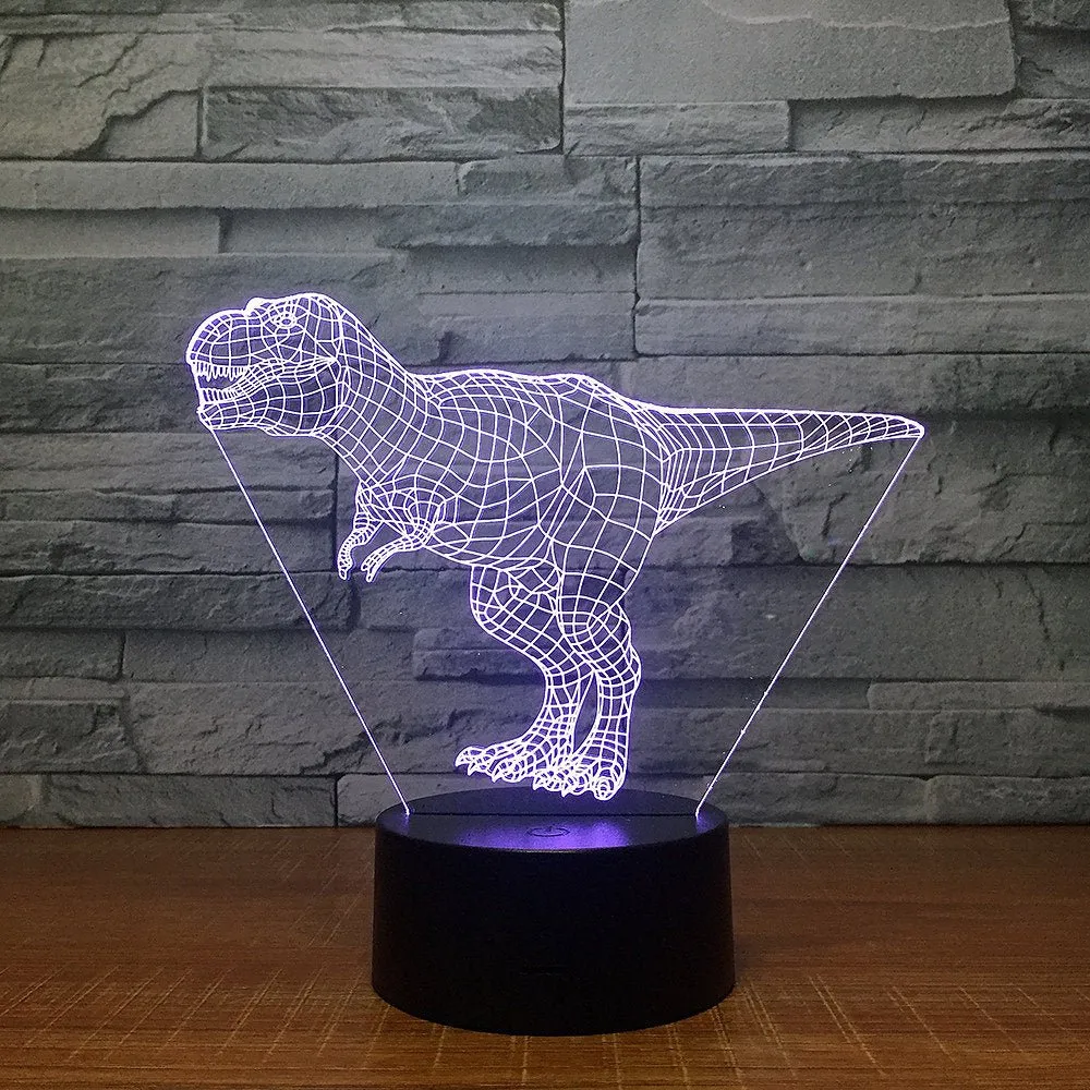 T REX Dinosaur Jurrasic Wire 3D LED Night Light Lamp