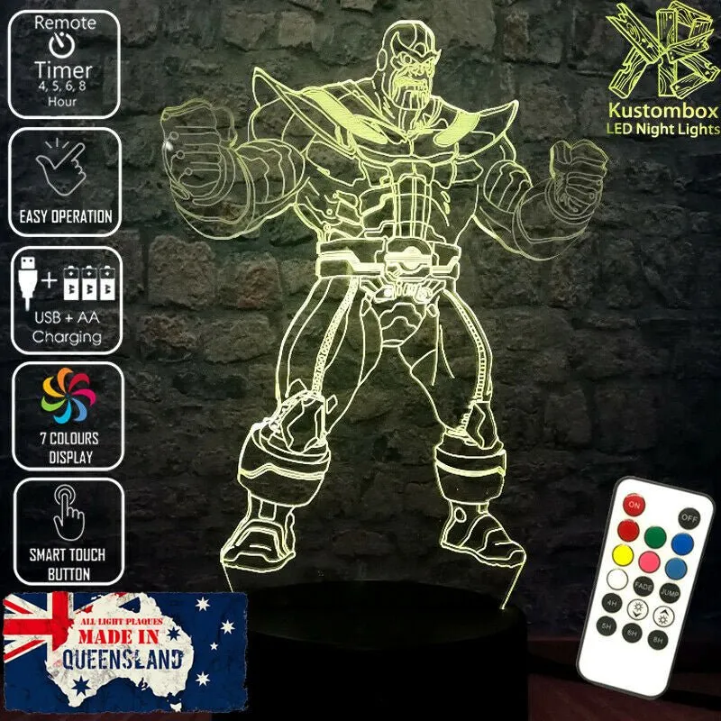 Thanos 3D LED Night Light 7 Colour Remote Control