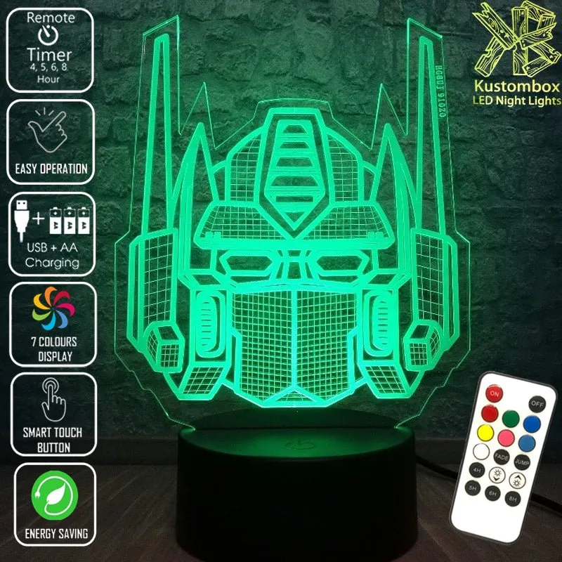 Tranformers Optimus Prime 3D LED Night Light Bedroom Lamp