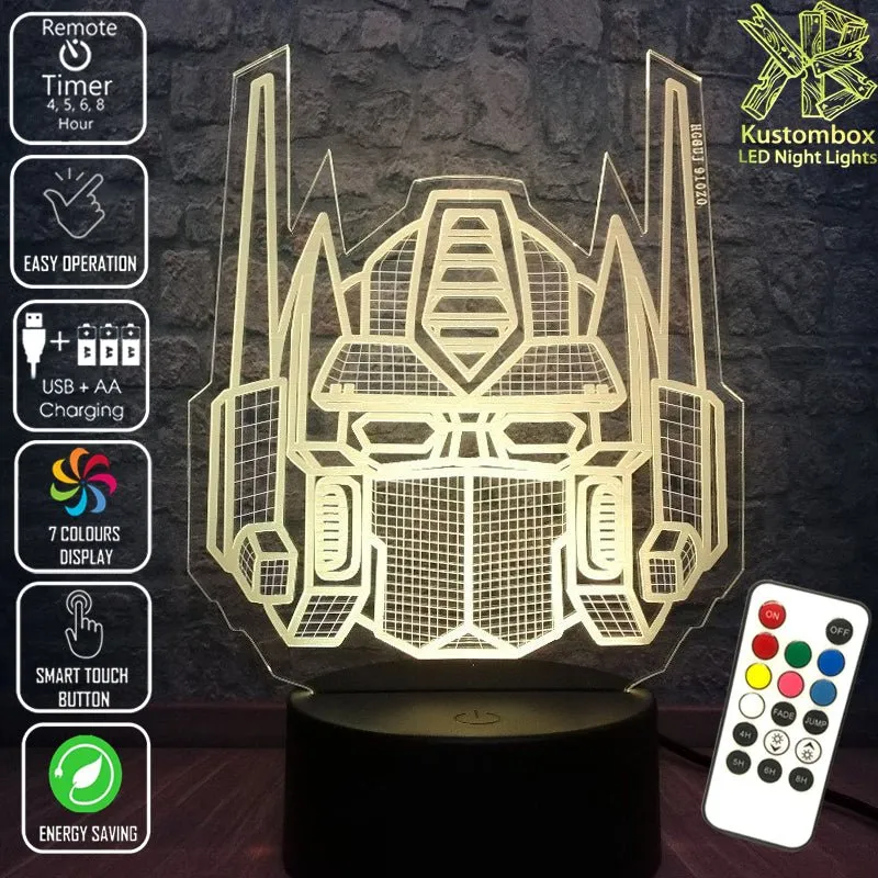 Tranformers Optimus Prime 3D LED Night Light Bedroom Lamp