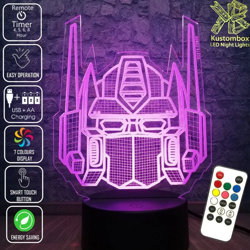 Tranformers Optimus Prime 3D LED Night Light Bedroom Lamp