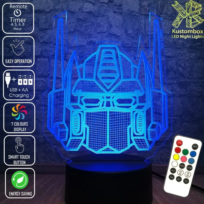 Tranformers Optimus Prime 3D LED Night Light Bedroom Lamp
