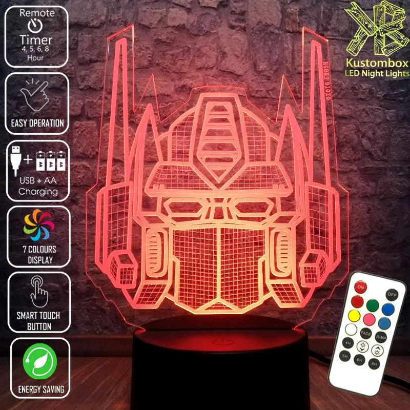 Tranformers Optimus Prime 3D LED Night Light Bedroom Lamp
