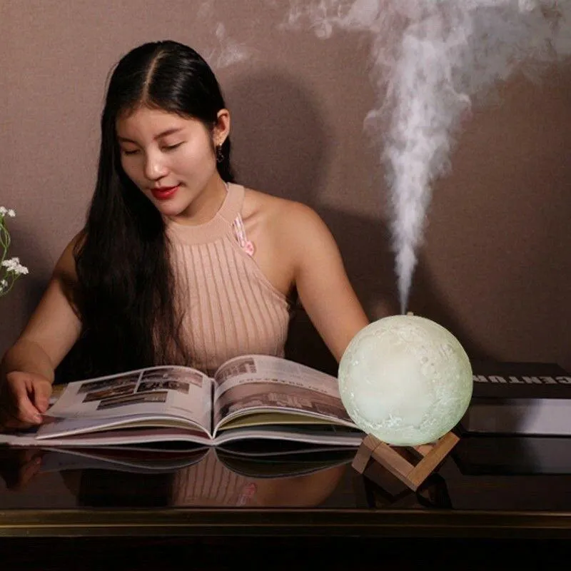 Ultrasonic LED 3D Moon Design Essential Oil Diffuser Humidifier
