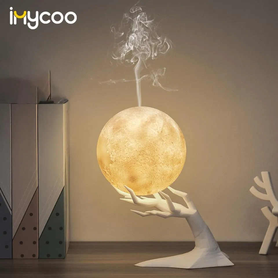 Ultrasonic LED 3D Moon Design Essential Oil Diffuser Humidifier