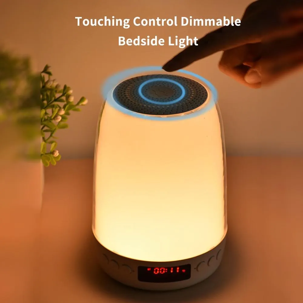 USB Rechargeable Touching Control Bedside Light Dimmable Table Lamp Warm White & RGB Night Light