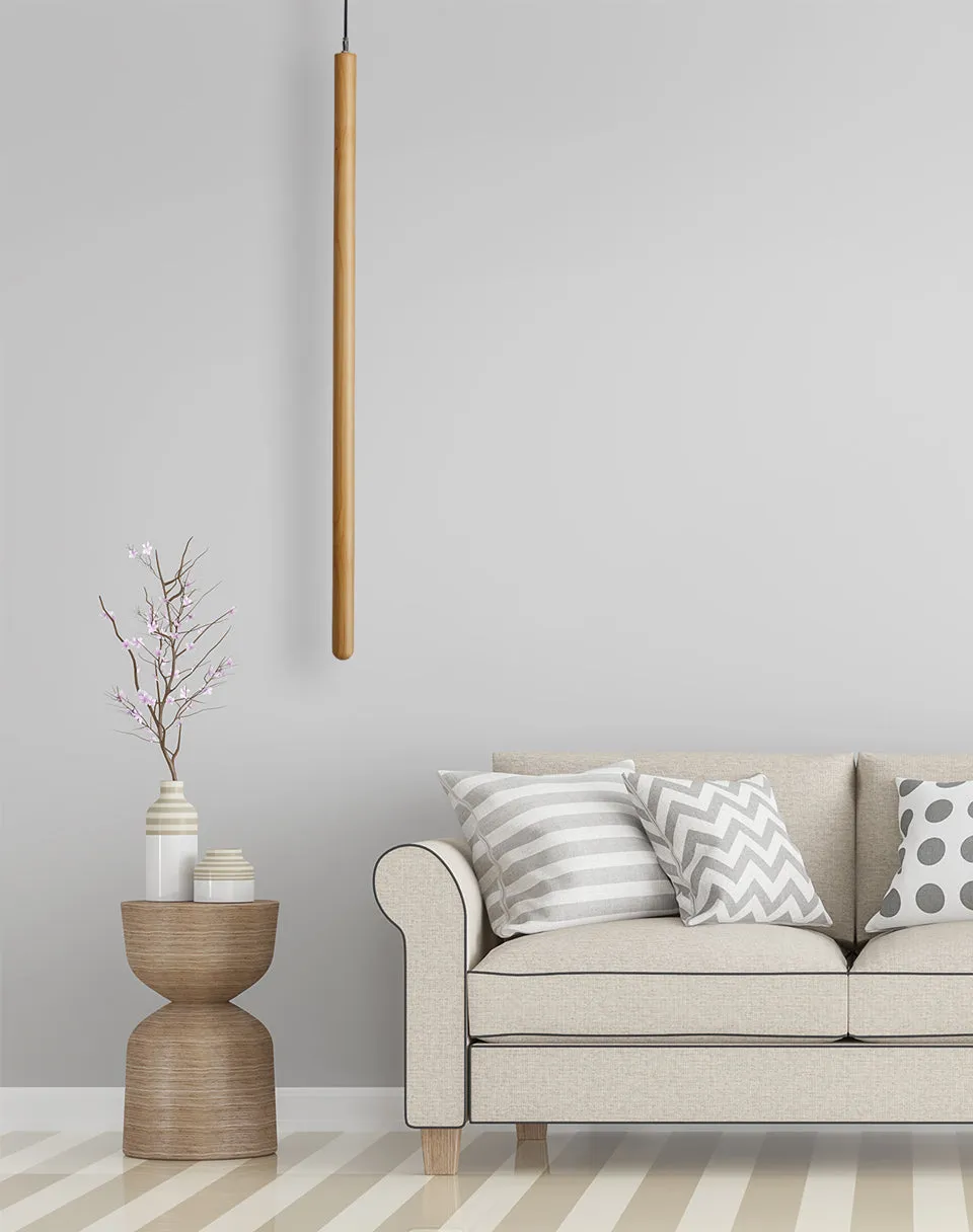 Vertical LED Solid Wood Bedside Sconce Light