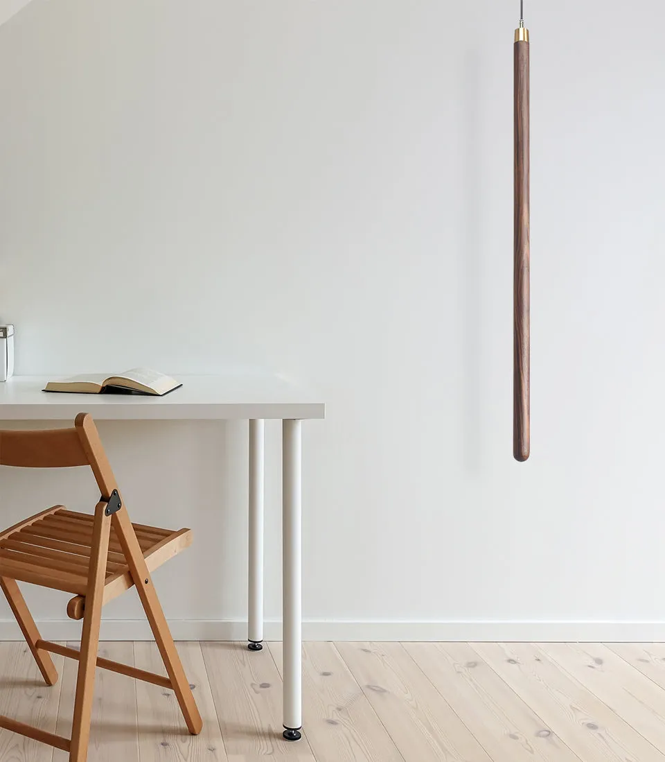 Vertical LED Solid Wood Bedside Sconce Light