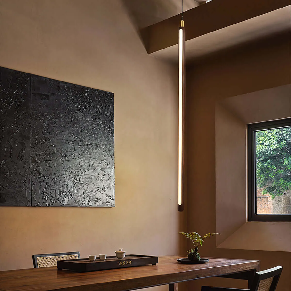 Vertical LED Solid Wood Bedside Sconce Light