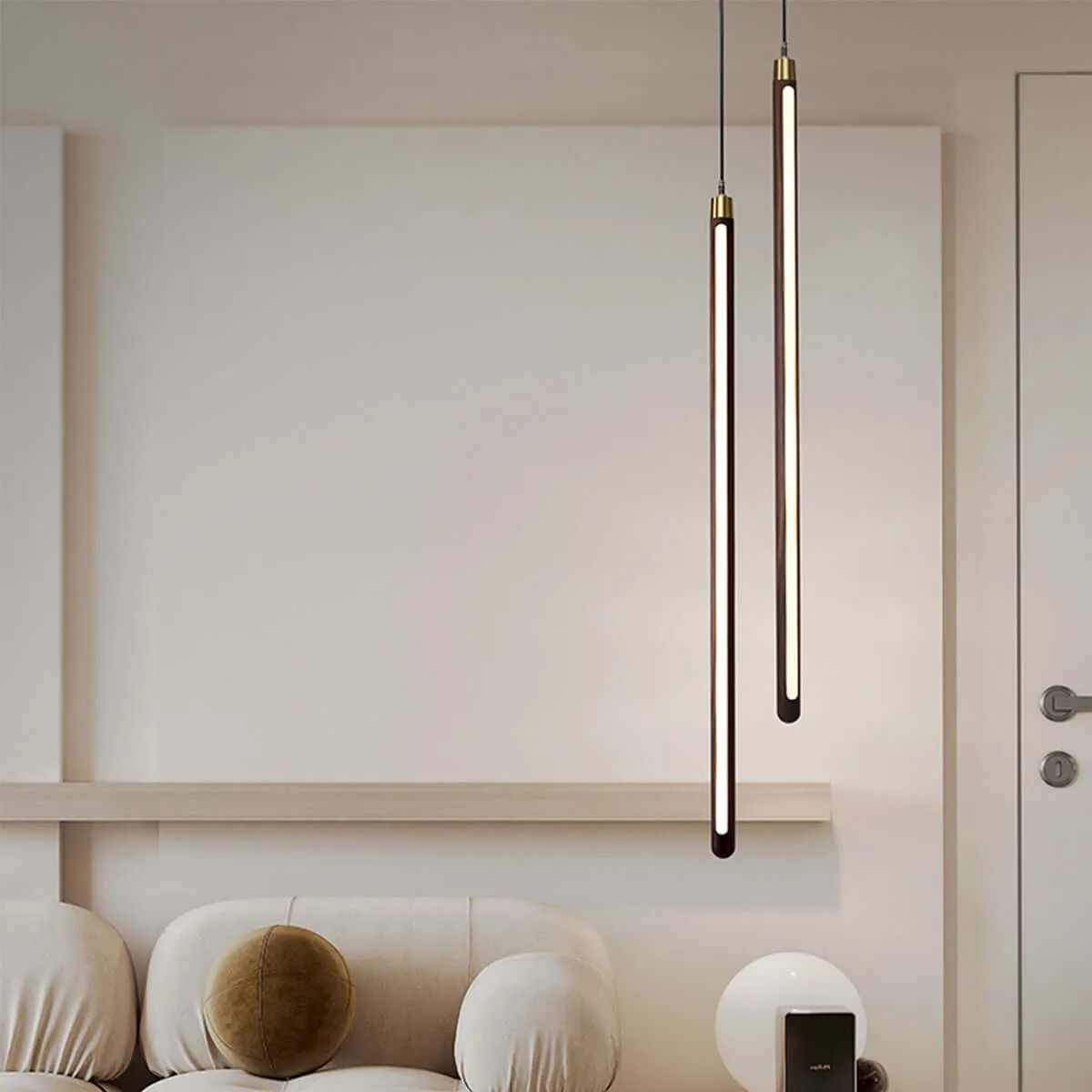 Vertical LED Solid Wood Bedside Sconce Light