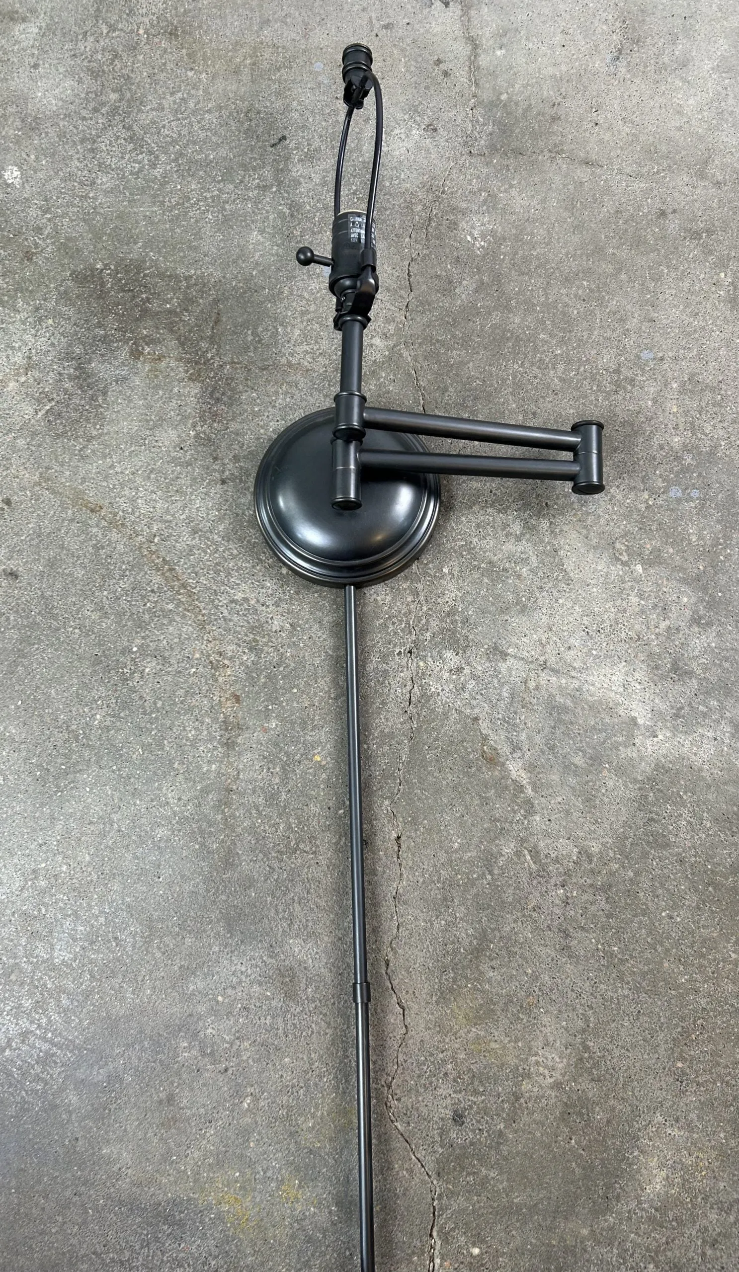 Visual Comfort Wall Light, Adjustable Arm, Pewter Gray