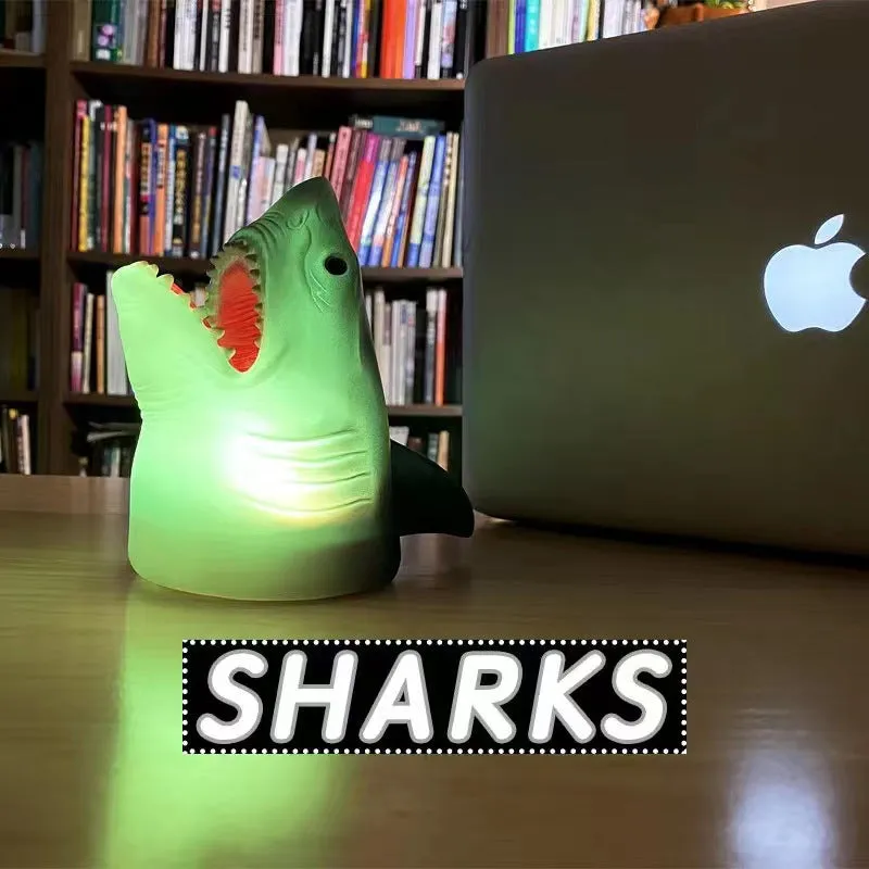 Wall Hanging Shark Night Light Colorful Battery Lamp
