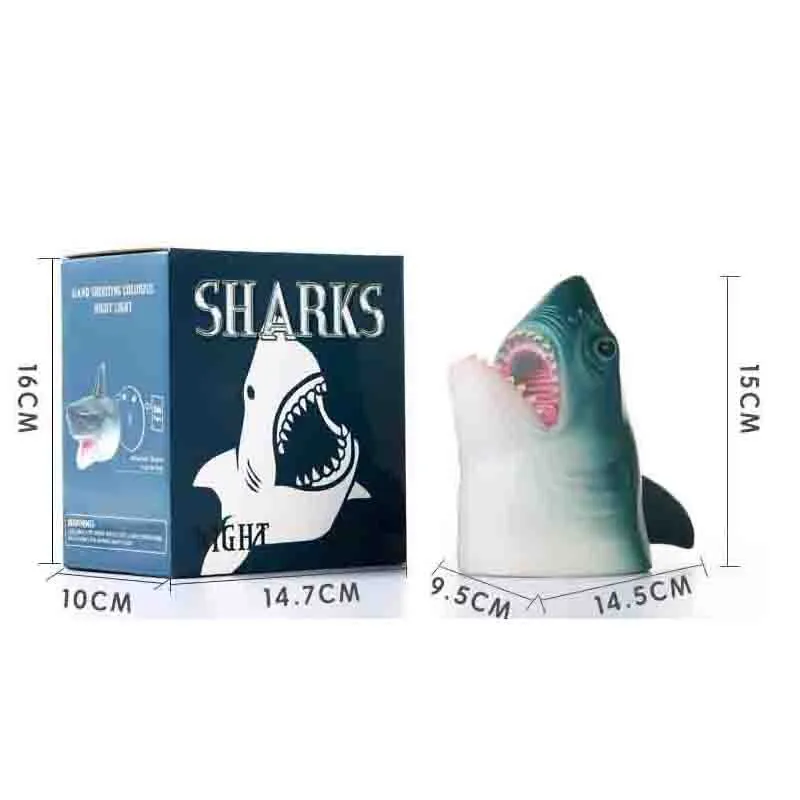 Wall Hanging Shark Night Light Colorful Battery Lamp
