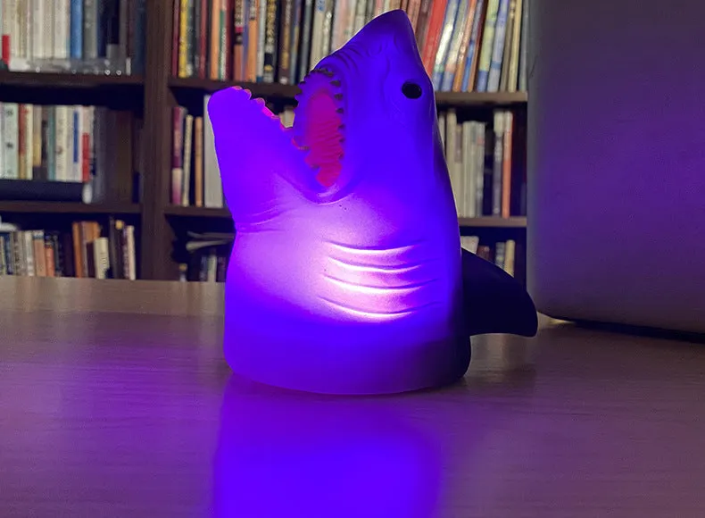 Wall Hanging Shark Night Light Colorful Battery Lamp