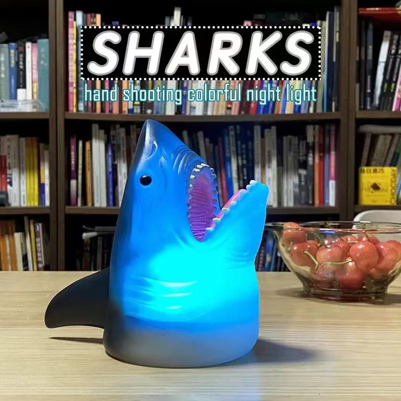 Wall Hanging Shark Night Light Colorful Battery Lamp