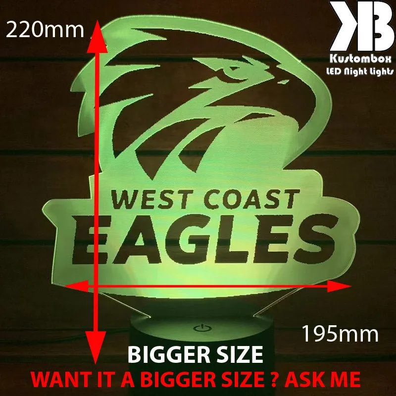WEST COAST EAGLES Australian Football Club 3D LED Night Light Lamp