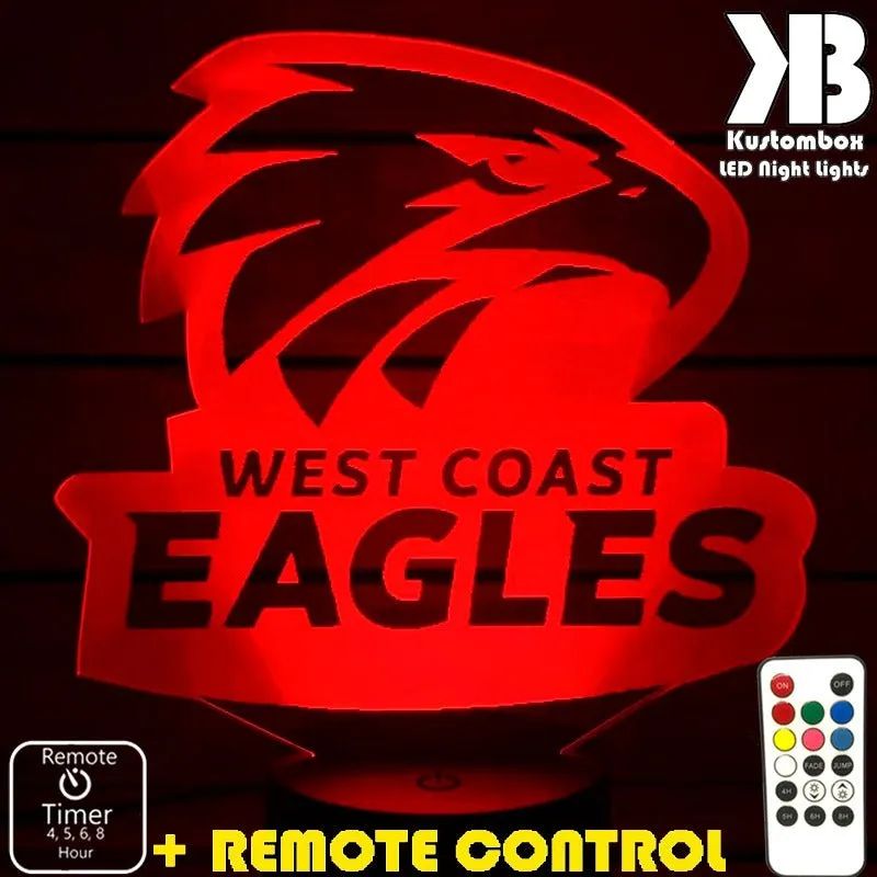 WEST COAST EAGLES Australian Football Club 3D LED Night Light Lamp