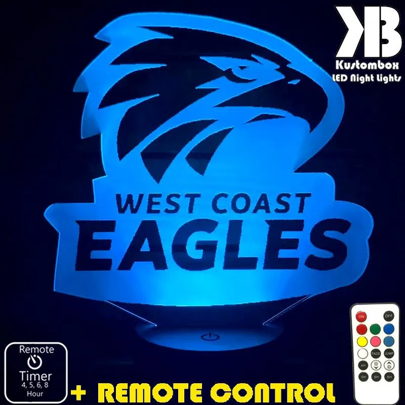 WEST COAST EAGLES Australian Football Club 3D LED Night Light Lamp