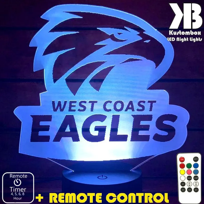 WEST COAST EAGLES Australian Football Club 3D LED Night Light Lamp