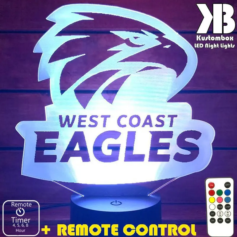 WEST COAST EAGLES Australian Football Club 3D LED Night Light Lamp