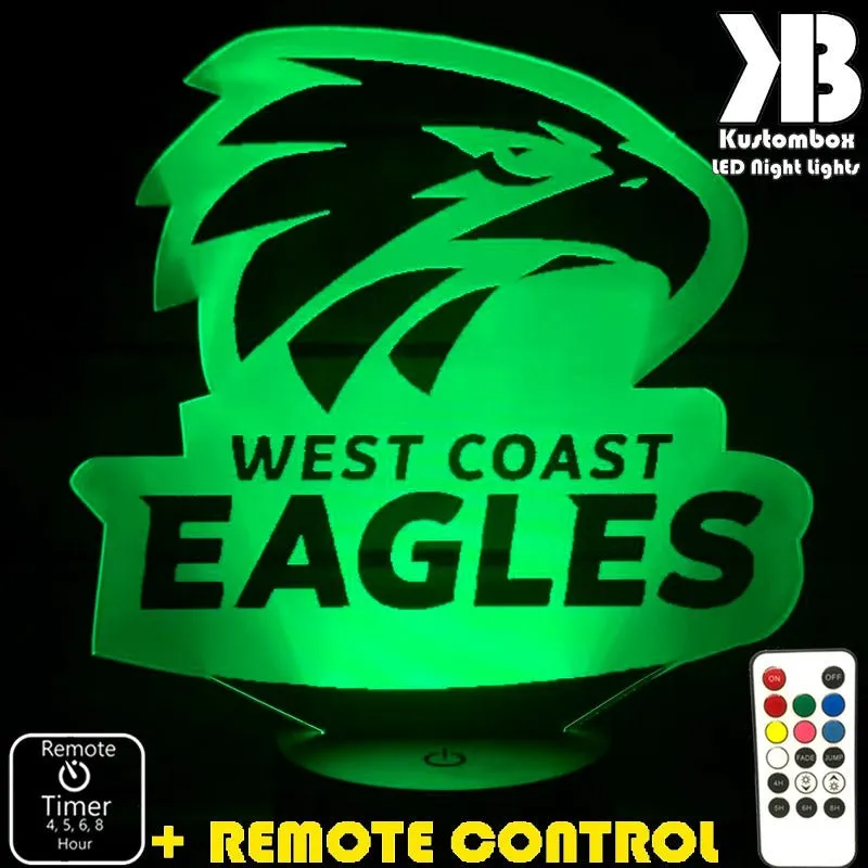 WEST COAST EAGLES Australian Football Club 3D LED Night Light Lamp