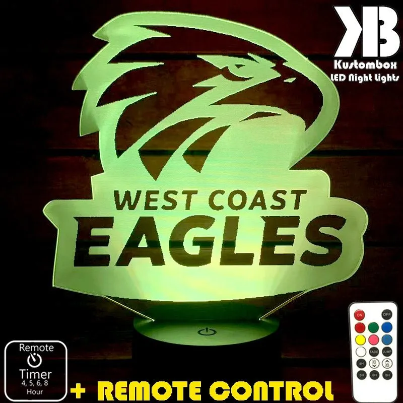 WEST COAST EAGLES Australian Football Club 3D LED Night Light Lamp