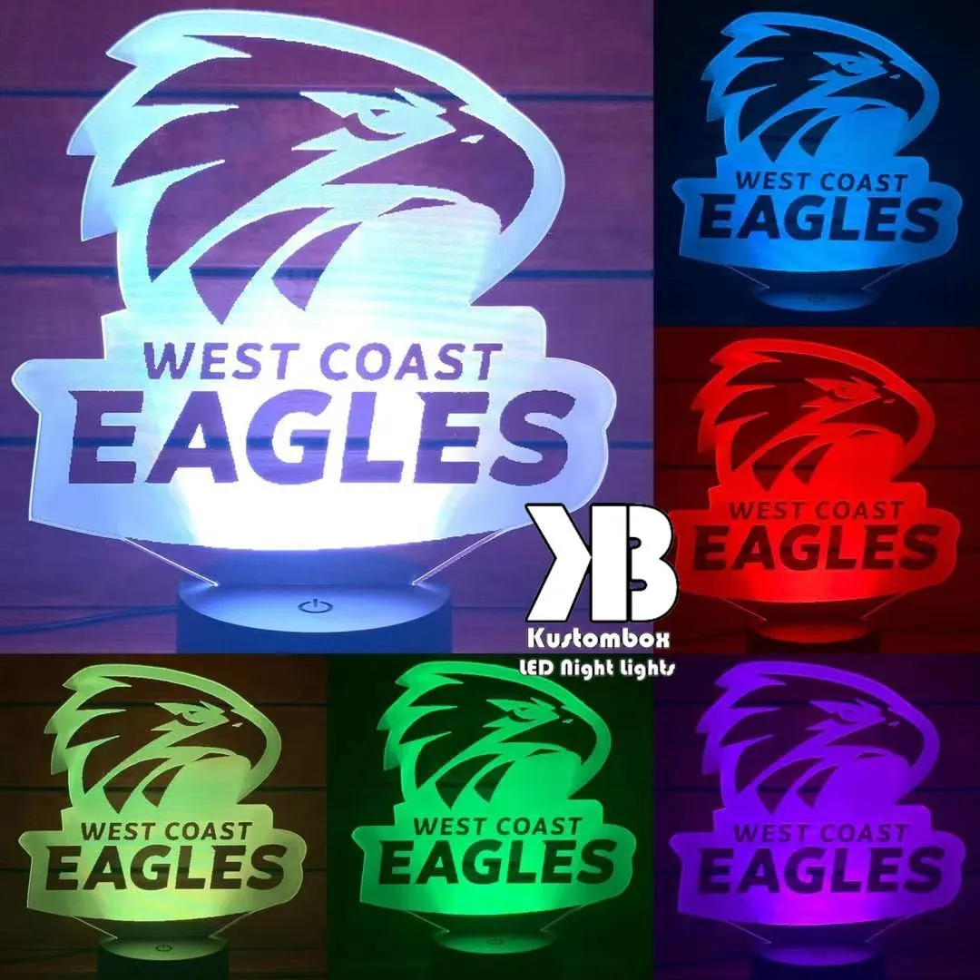 WEST COAST EAGLES Australian Football Club 3D LED Night Light Lamp