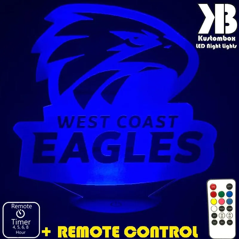 WEST COAST EAGLES Australian Football Club 3D LED Night Light Lamp